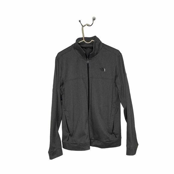The North Face Heather Grey Full Zip Long Sleeve Jacket Size Medium Mens - Picture 1 of 7